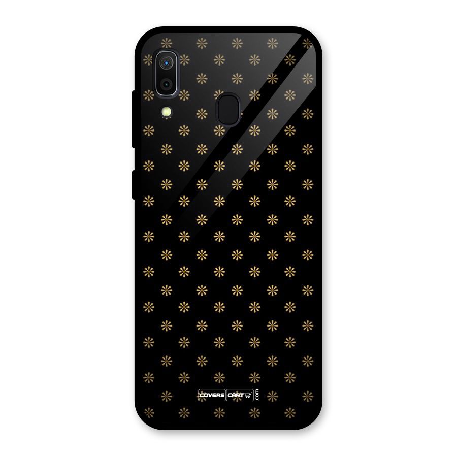 Golden Flowers Glass Back Case for Galaxy A30