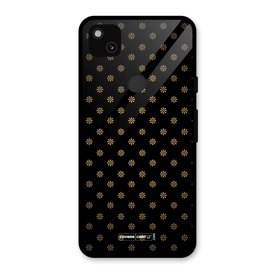 Golden Flowers Glass Back Case for Google Pixel 4a