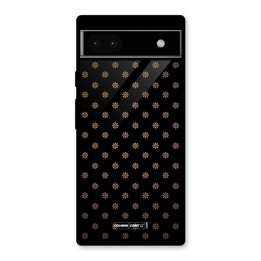 Golden Flowers Glass Back Case for Google Pixel 6a