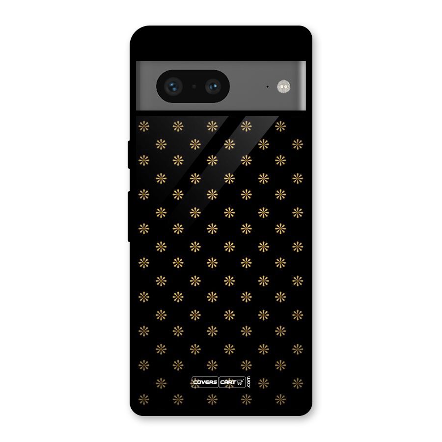 Golden Flowers Glass Back Case for Google Pixel 7