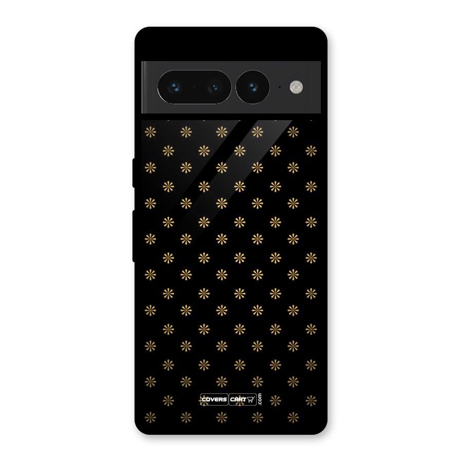 Golden Flowers Glass Back Case for Google Pixel 7 Pro