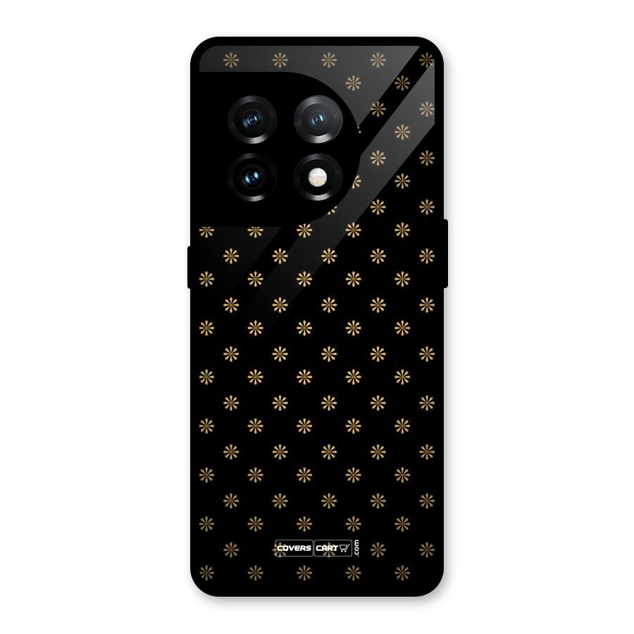Golden Flowers Glass Back Case for OnePlus 11