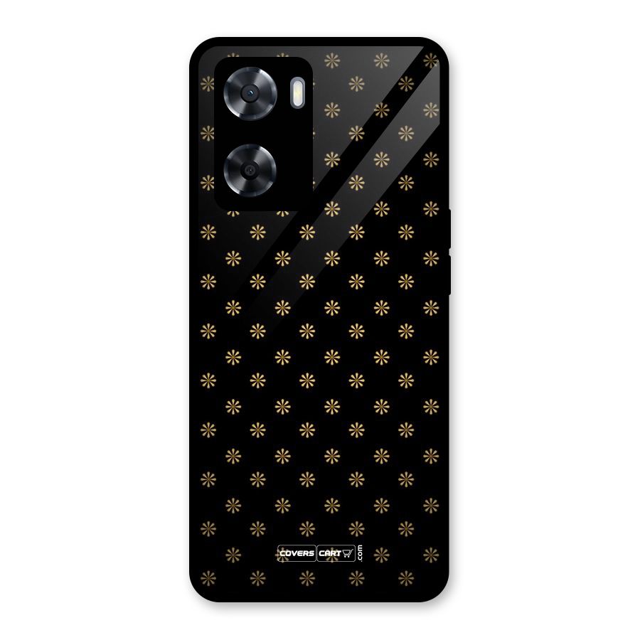 Golden Flowers Glass Back Case for Oppo A57 2022
