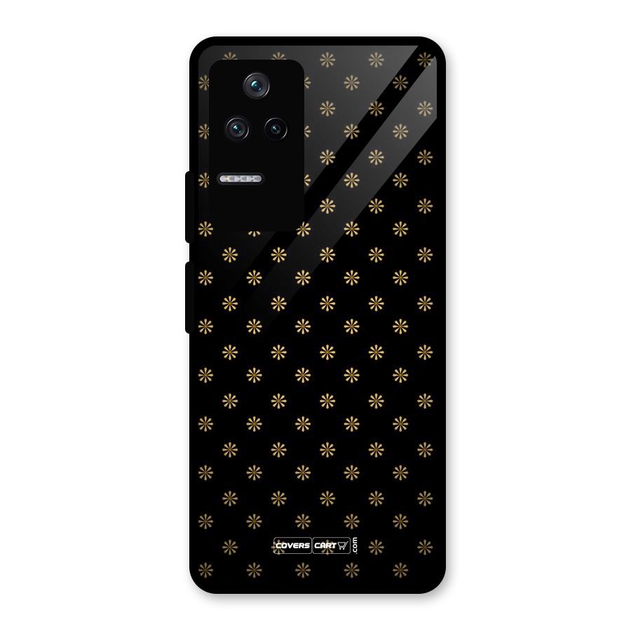 Golden Flowers Glass Back Case for Poco F4 5G