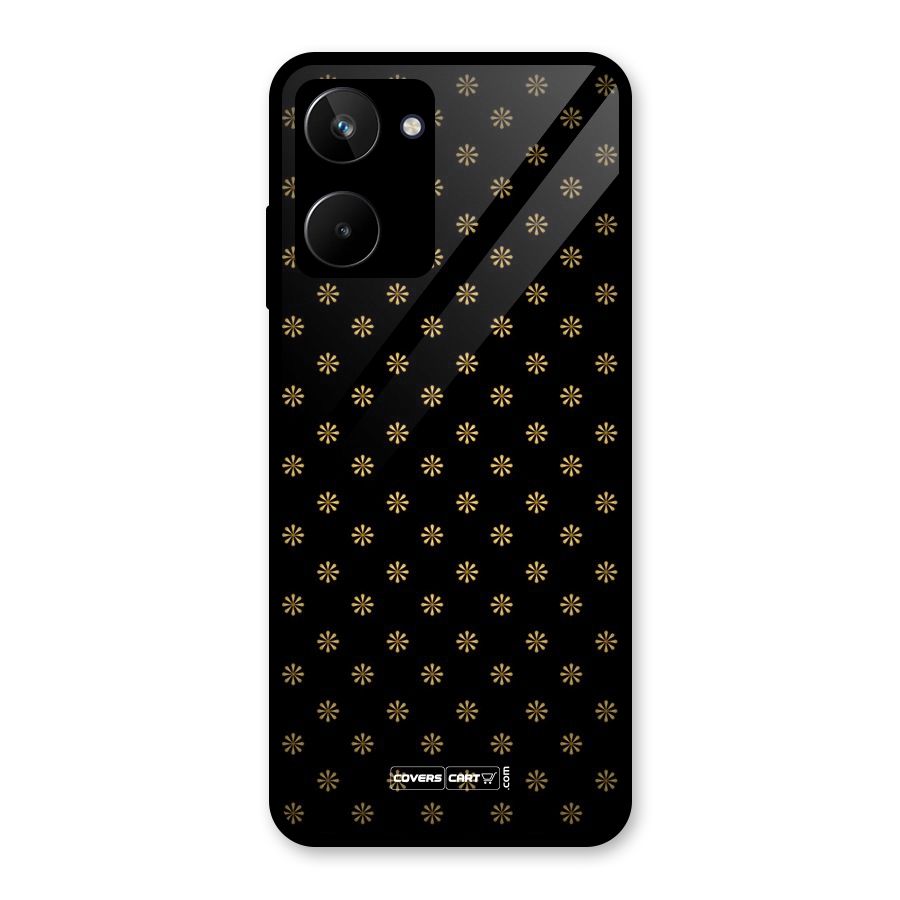 Golden Flowers Glass Back Case for Realme 10
