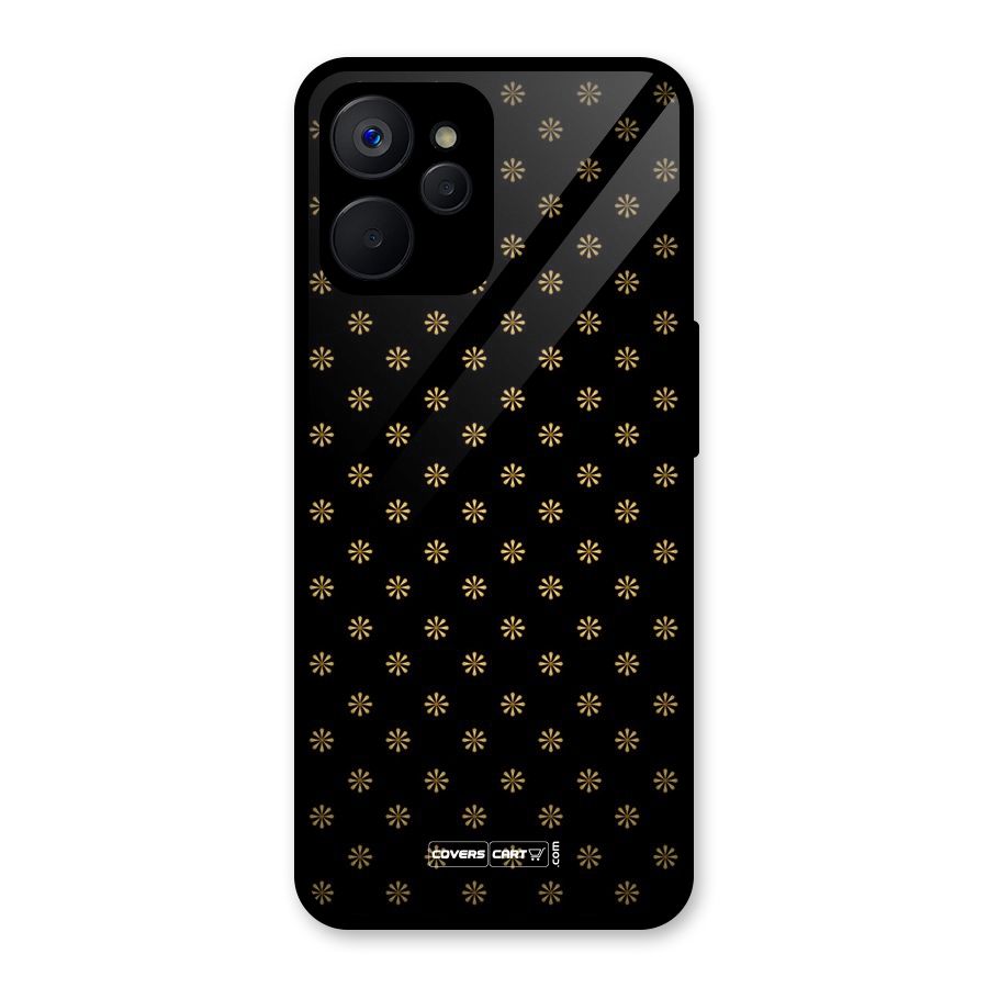 Golden Flowers Glass Back Case for Realme 9i 5G