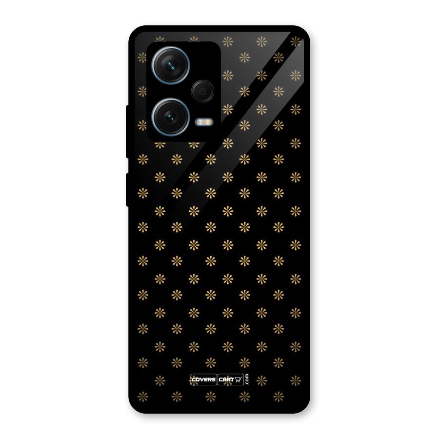 Golden Flowers Glass Back Case for Redmi Note 12 Pro Plus 5G
