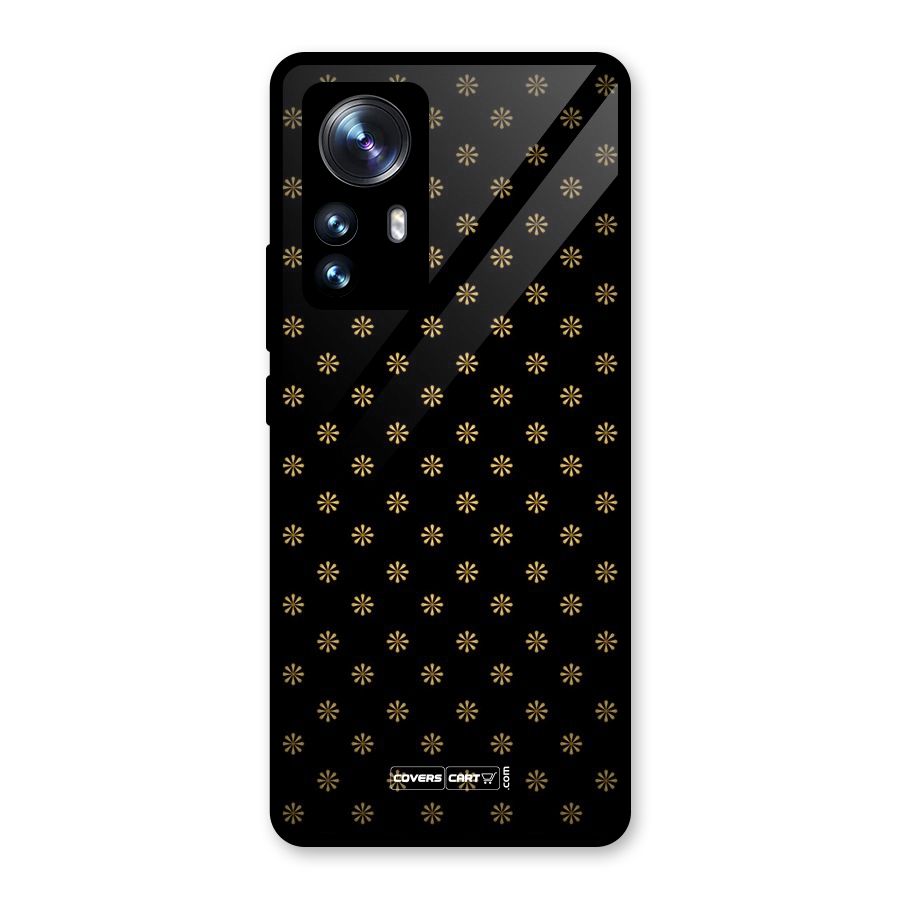 Golden Flowers Glass Back Case for Xiaomi 12 Pro
