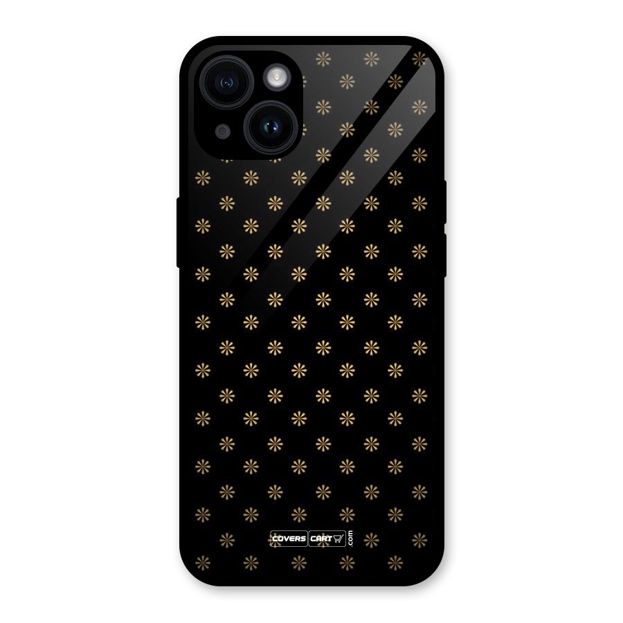 Golden Flowers Glass Back Case for iPhone 14