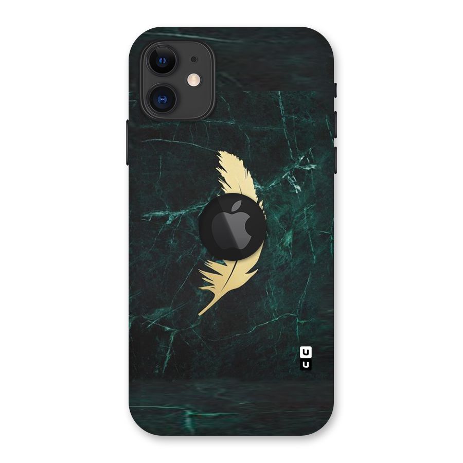 Golden Leaf Back Case for iPhone 11 Logo Cut