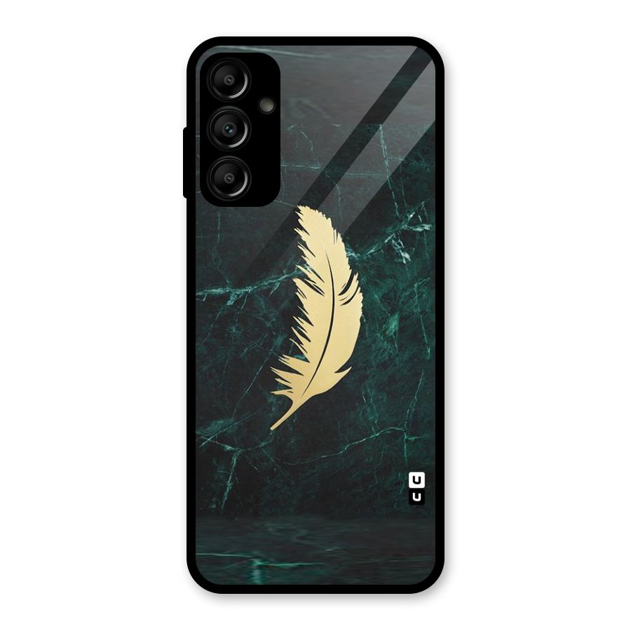 Golden Leaf Glass Back Case for Galaxy A14 5G
