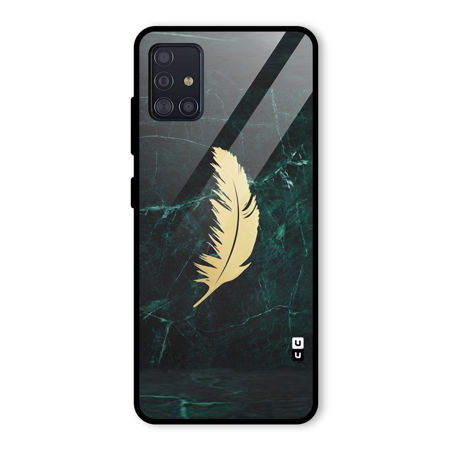 Golden Leaf Glass Back Case for Galaxy A51