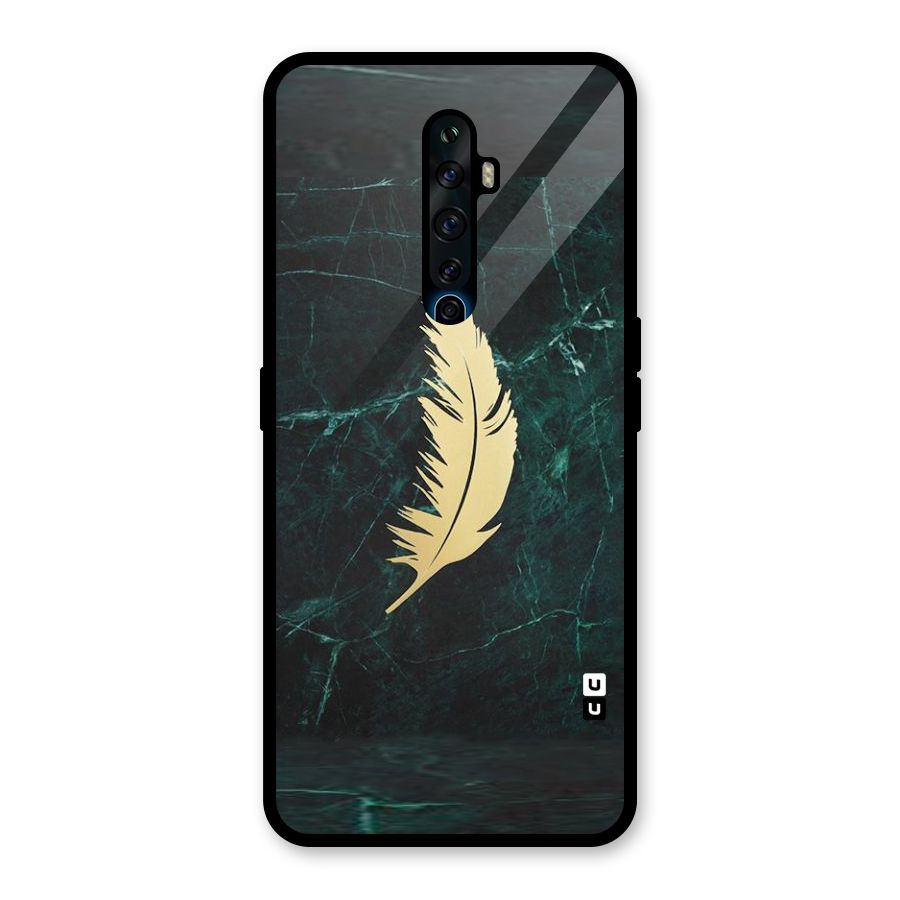 Golden Leaf Glass Back Case for Oppo Reno2 F