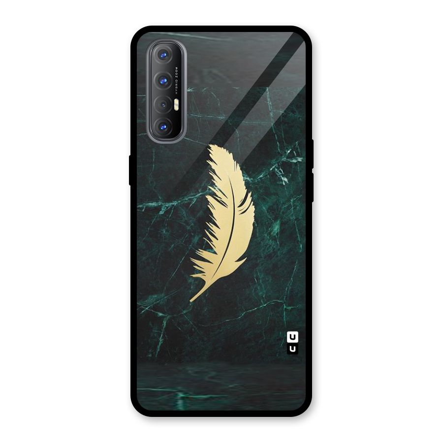 Golden Leaf Glass Back Case for Oppo Reno3 Pro