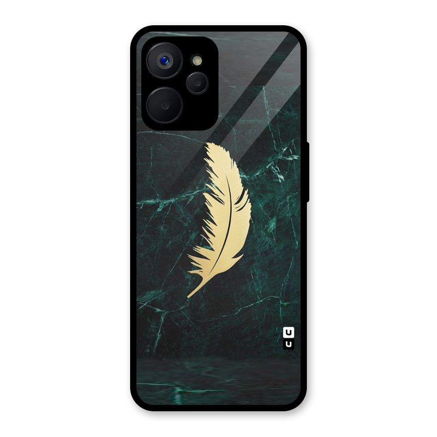Golden Leaf Glass Back Case for Realme 9i 5G