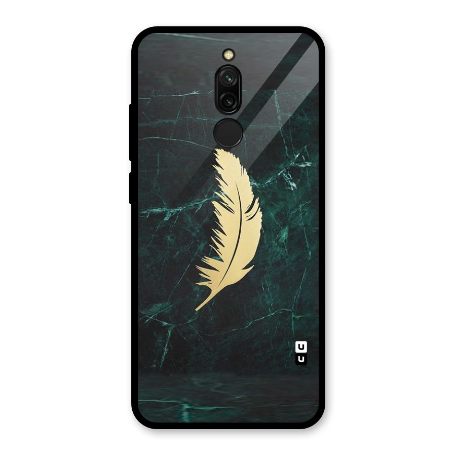 Golden Leaf Glass Back Case for Redmi 8