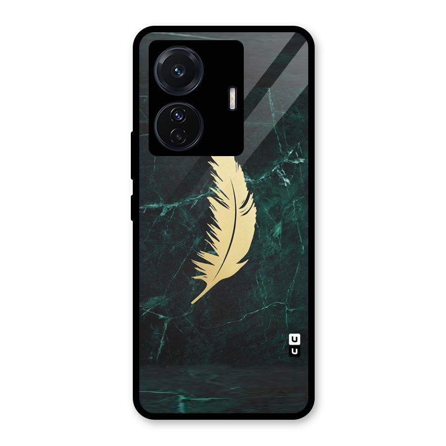 Golden Leaf Glass Back Case for Vivo T1 Pro