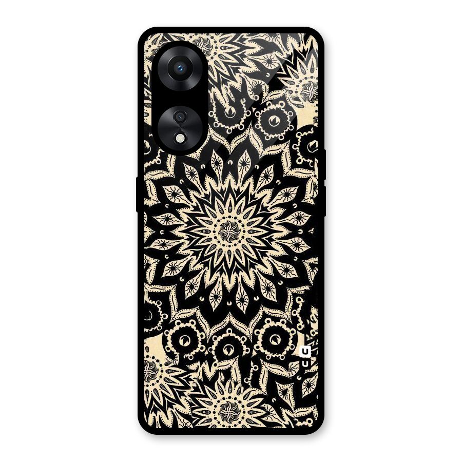 Golden Mandala Glass Back Case for Oppo A78