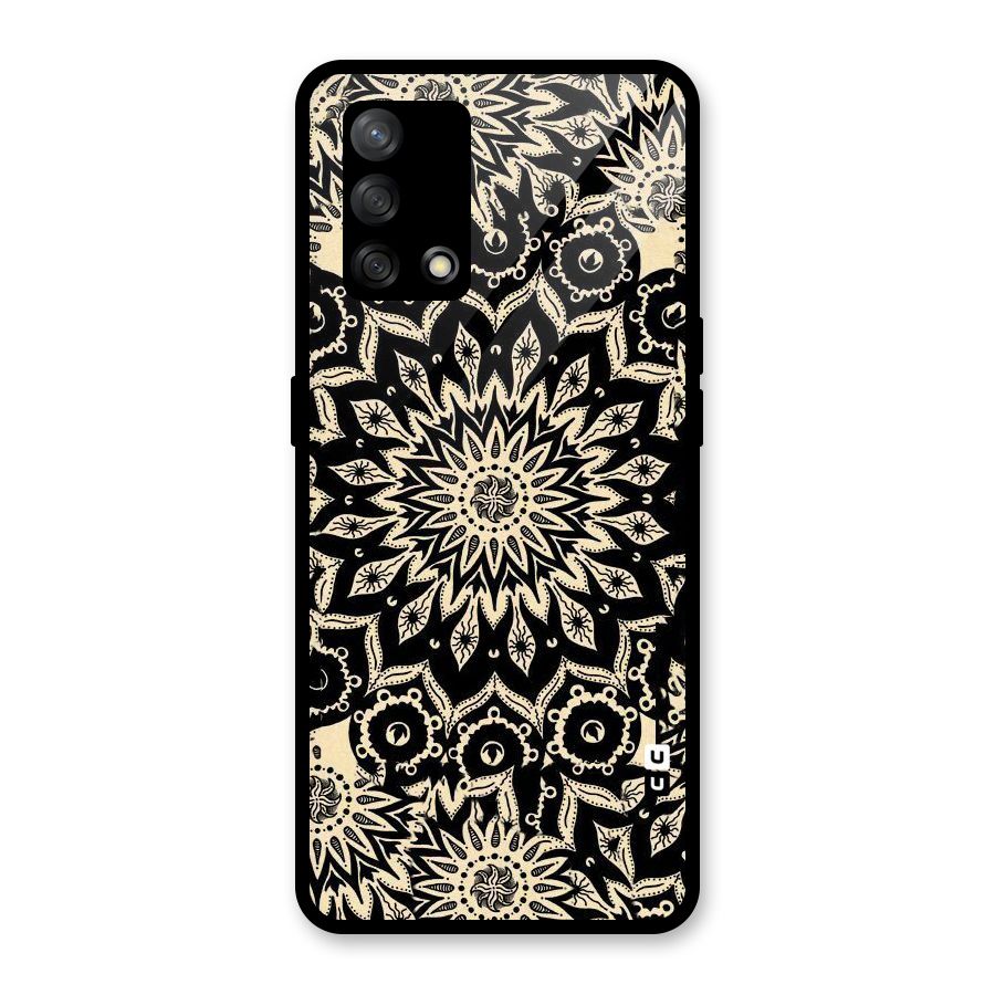 Golden Mandala Glass Back Case for Oppo F19