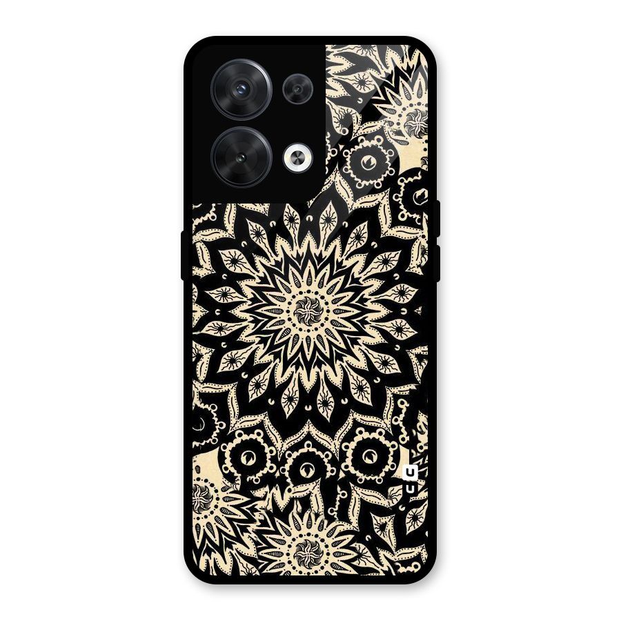Golden Mandala Glass Back Case for Oppo Reno8 5G