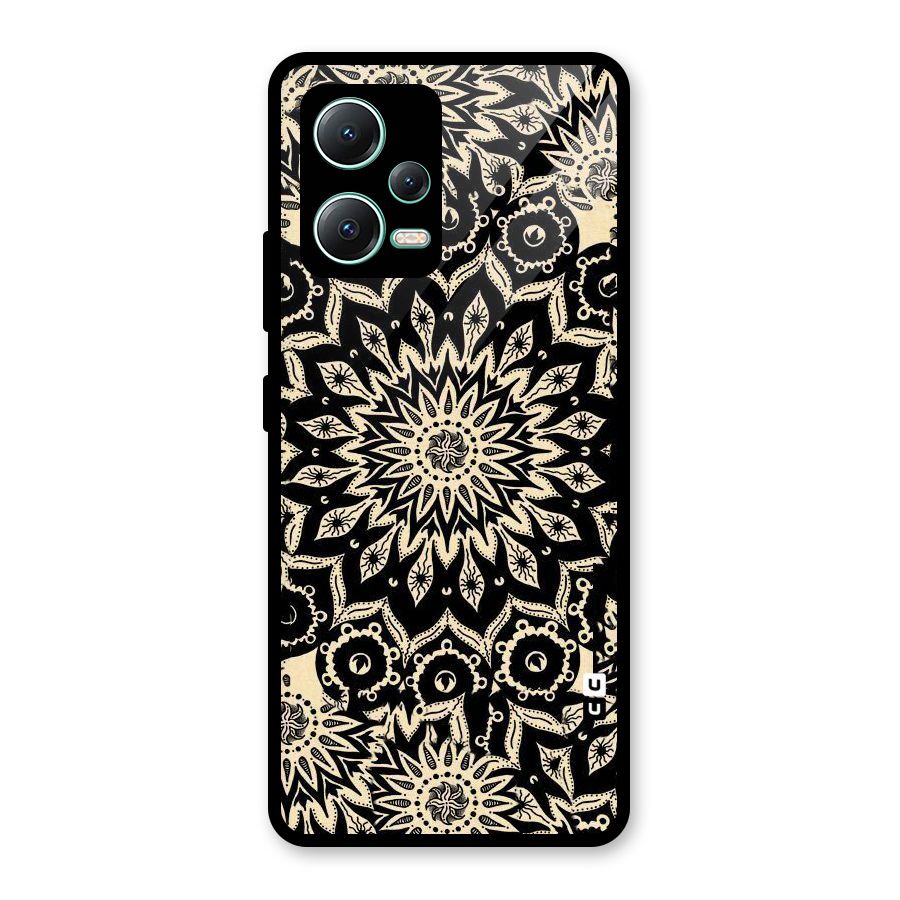 Golden Mandala Glass Back Case for Redmi Note 12 5G