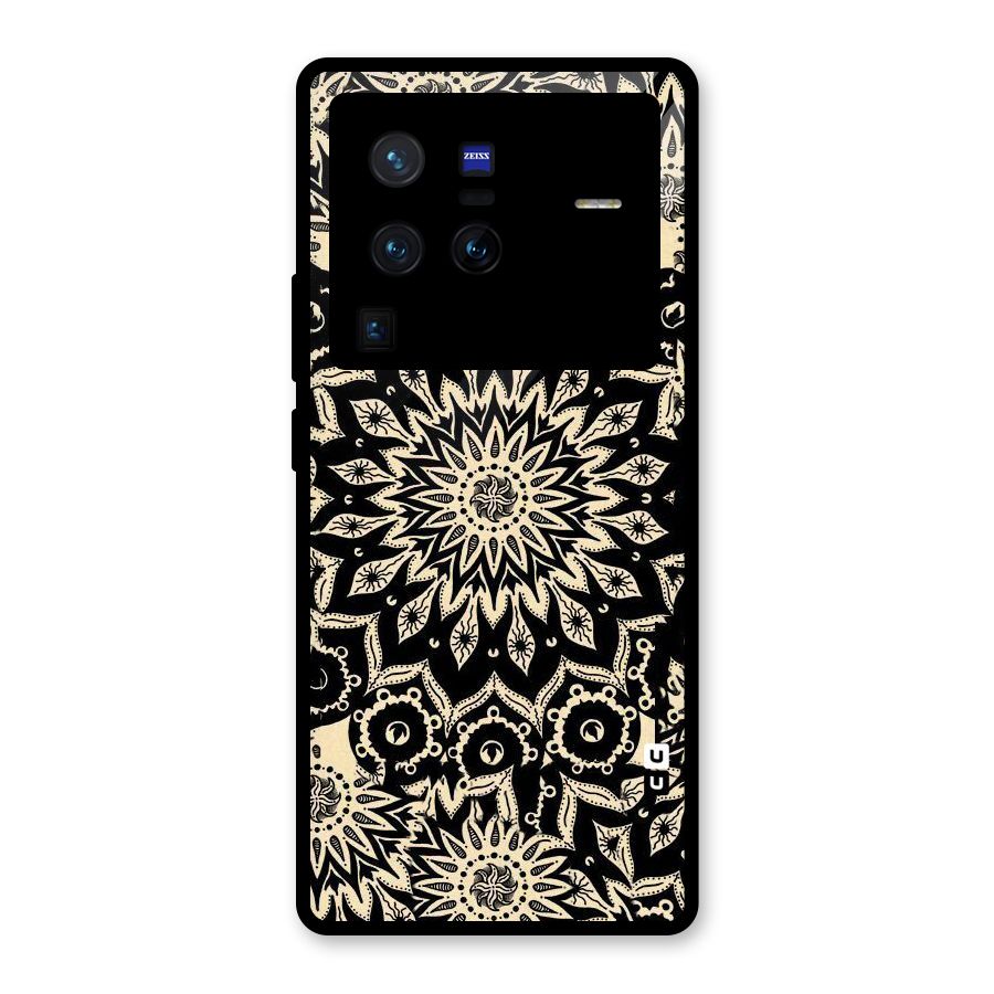Golden Mandala Glass Back Case for Vivo X80 Pro