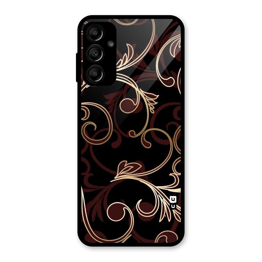 Golden Maroon Beauty Glass Back Case for Galaxy A14 5G