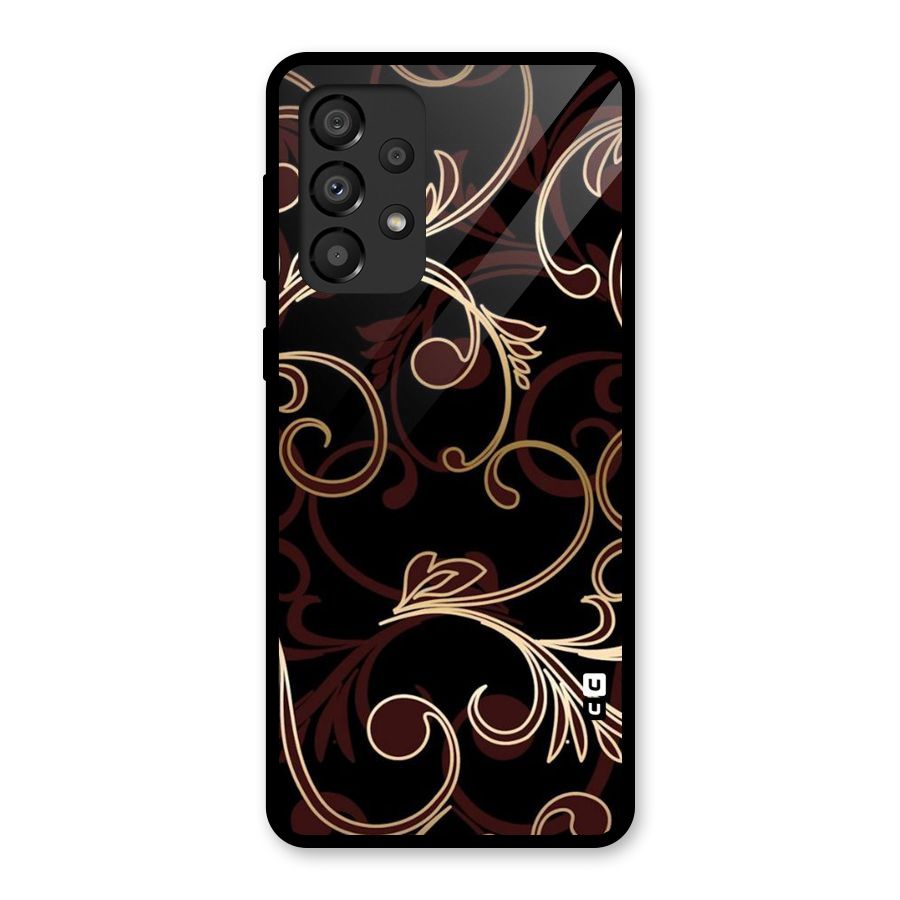 Golden Maroon Beauty Glass Back Case for Galaxy A33 5G