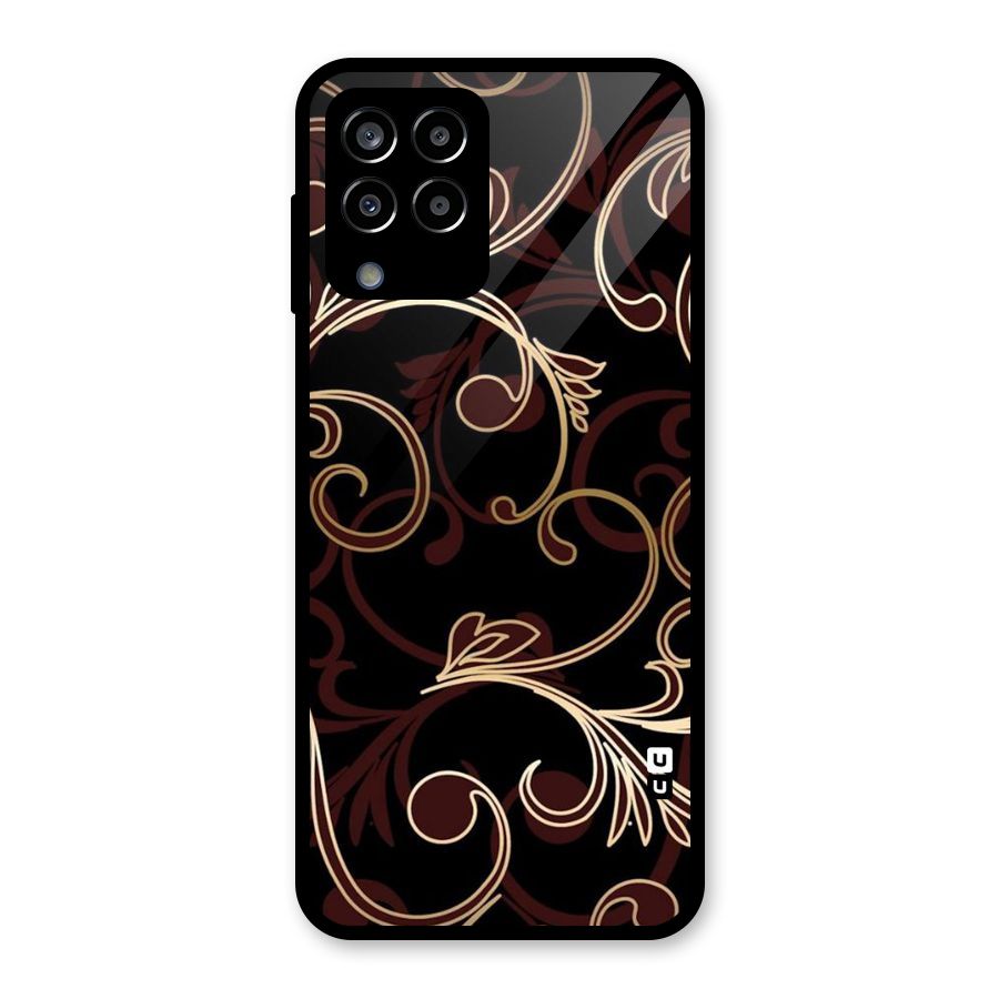 Golden Maroon Beauty Glass Back Case for Galaxy M33