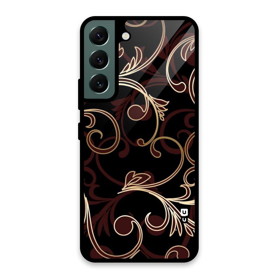 Golden Maroon Beauty Glass Back Case for Galaxy S22 5G