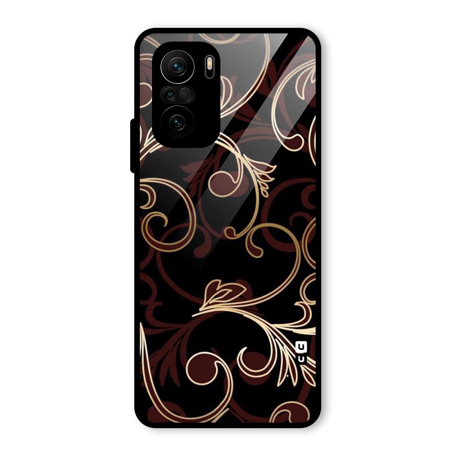 Golden Maroon Beauty Glass Back Case for Mi 11X Pro