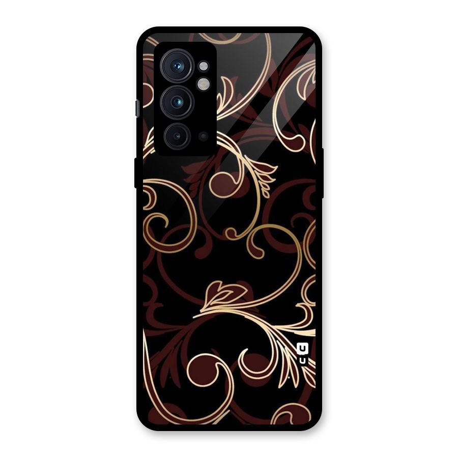 Golden Maroon Beauty Glass Back Case for OnePlus 9RT 5G