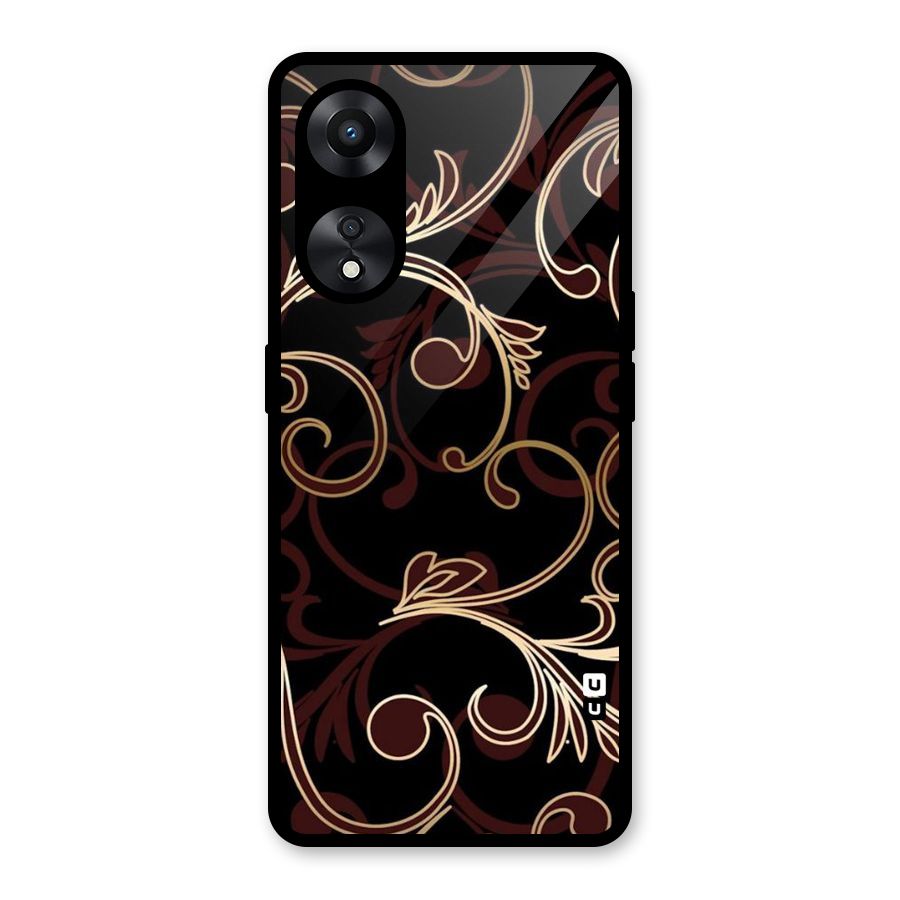 Golden Maroon Beauty Glass Back Case for Oppo A78