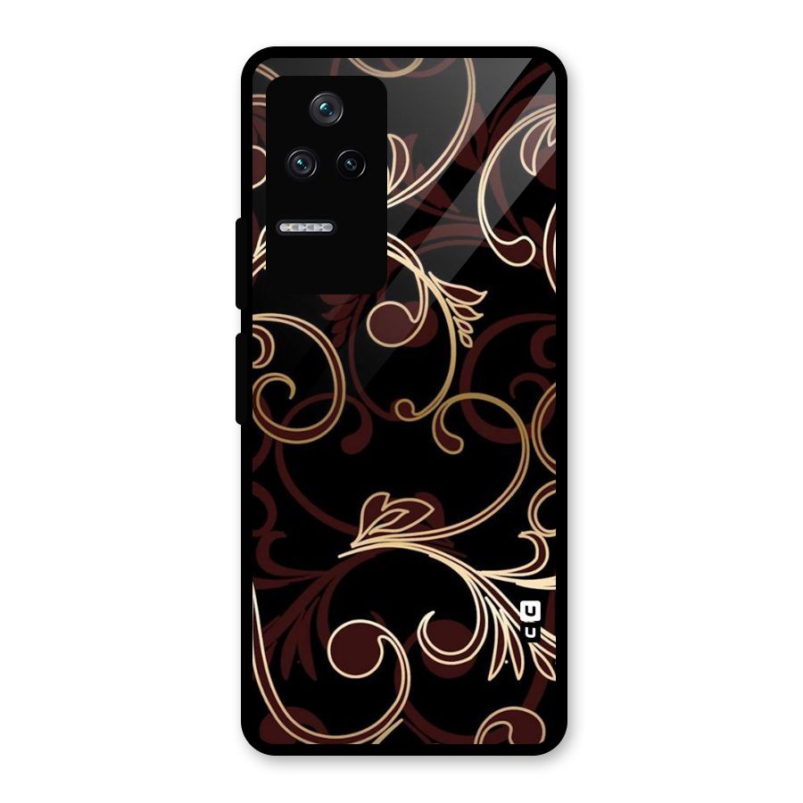 Golden Maroon Beauty Glass Back Case for Poco F4 5G