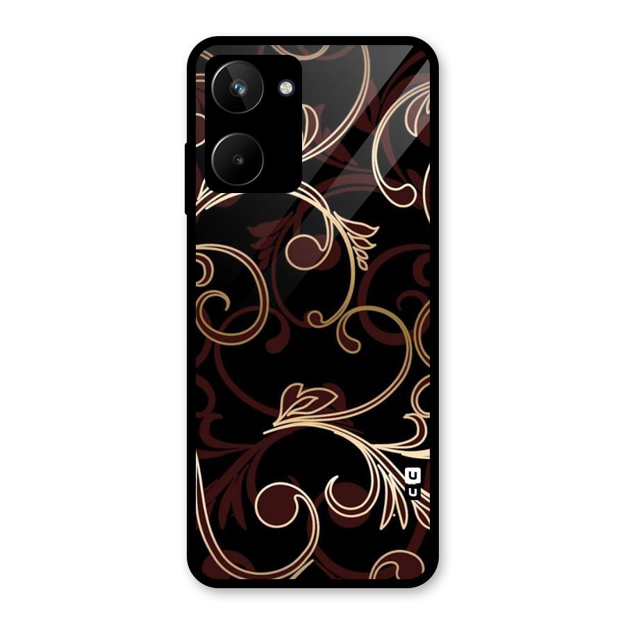 Golden Maroon Beauty Glass Back Case for Realme 10