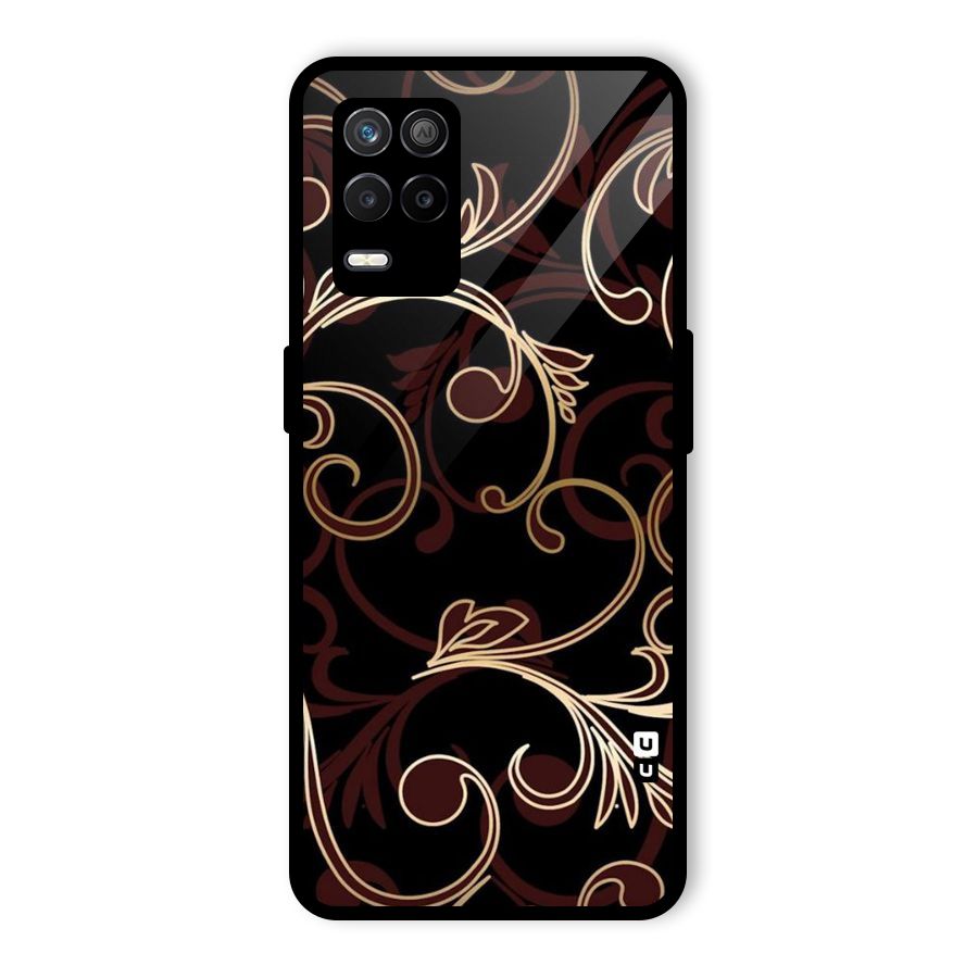 Golden Maroon Beauty Glass Back Case for Realme 8 5G