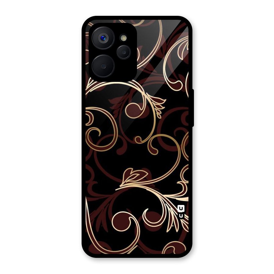 Golden Maroon Beauty Glass Back Case for Realme 9i 5G