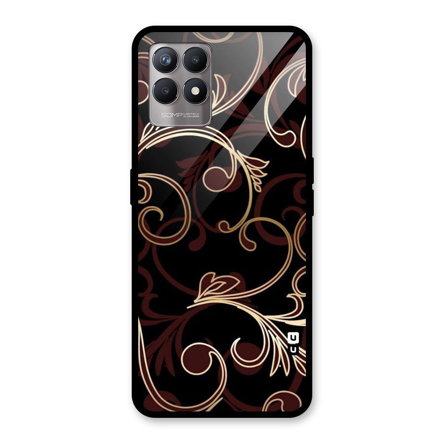 Golden Maroon Beauty Glass Back Case for Realme Narzo 50