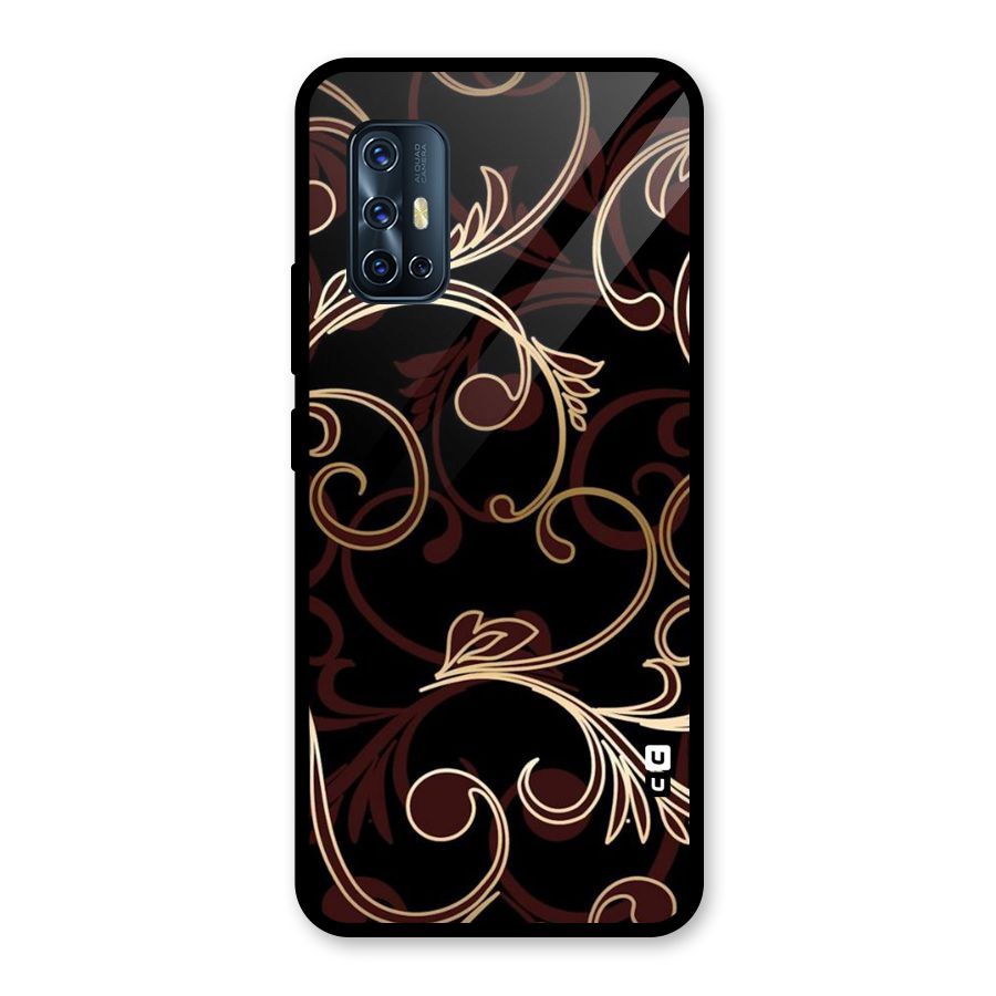 Golden Maroon Beauty Glass Back Case for Vivo V17
