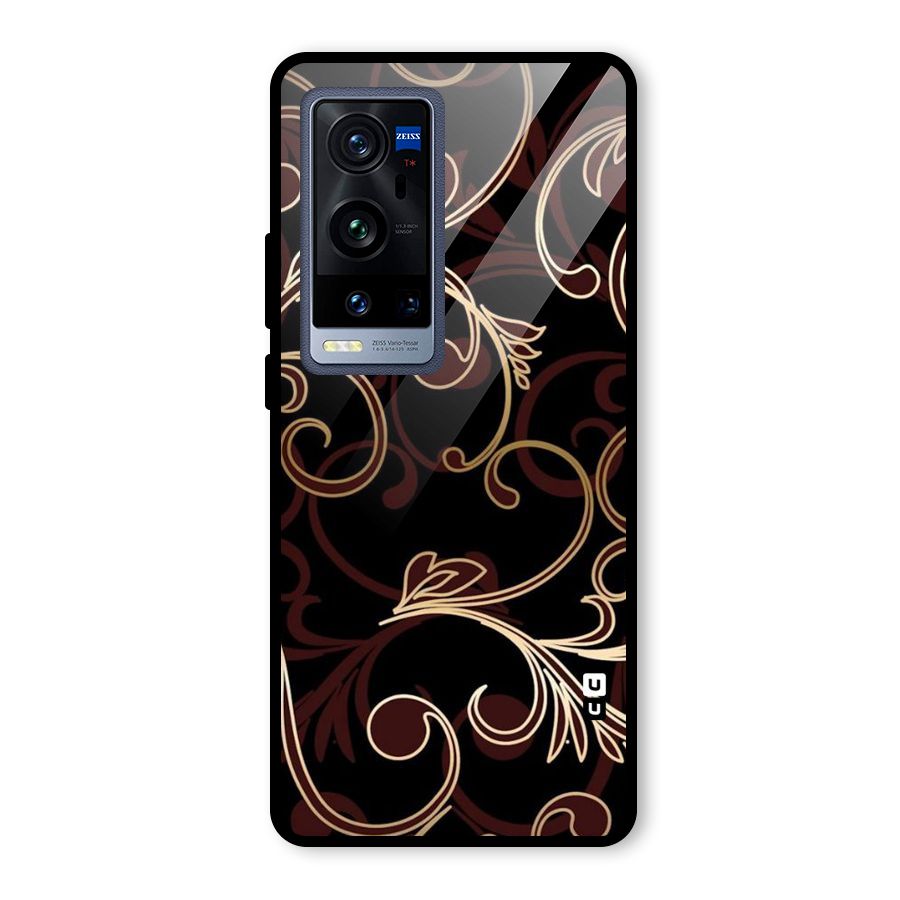 Golden Maroon Beauty Glass Back Case for Vivo X60 Pro Plus
