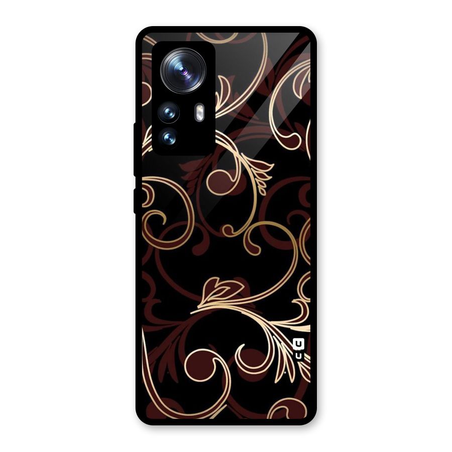 Golden Maroon Beauty Glass Back Case for Xiaomi 12 Pro