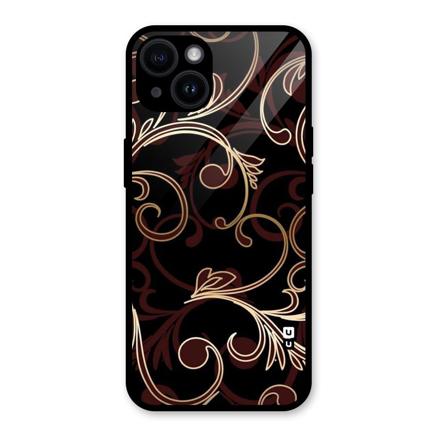 Golden Maroon Beauty Glass Back Case for iPhone 14