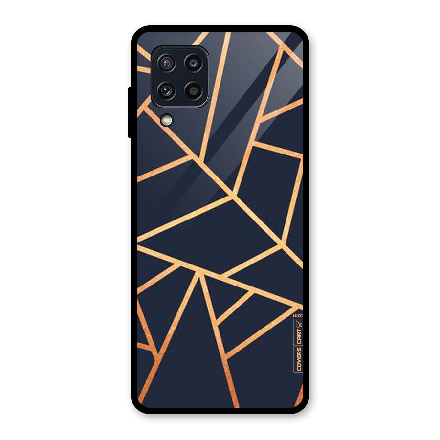 Golden Pattern Glass Back Case for Galaxy M32