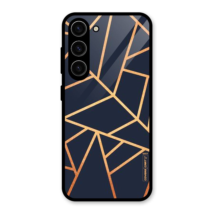 Golden Pattern Glass Back Case for Galaxy S23