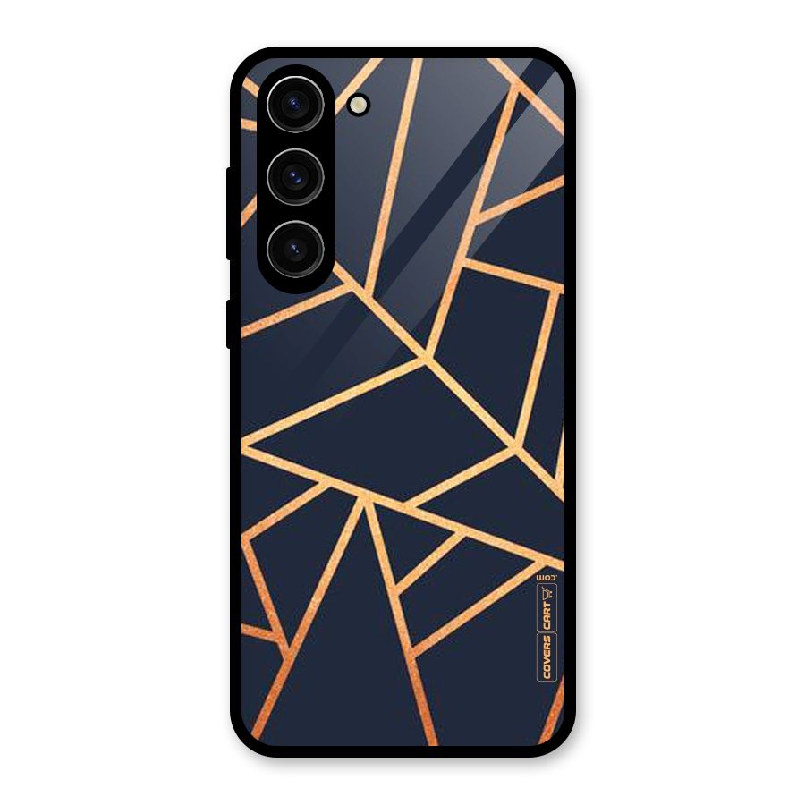 Golden Pattern Glass Back Case for Galaxy S23 Plus