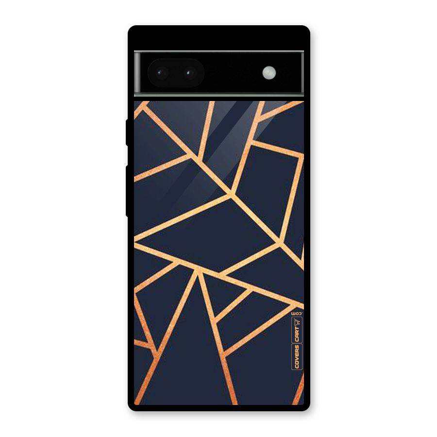 Golden Pattern Glass Back Case for Google Pixel 6a