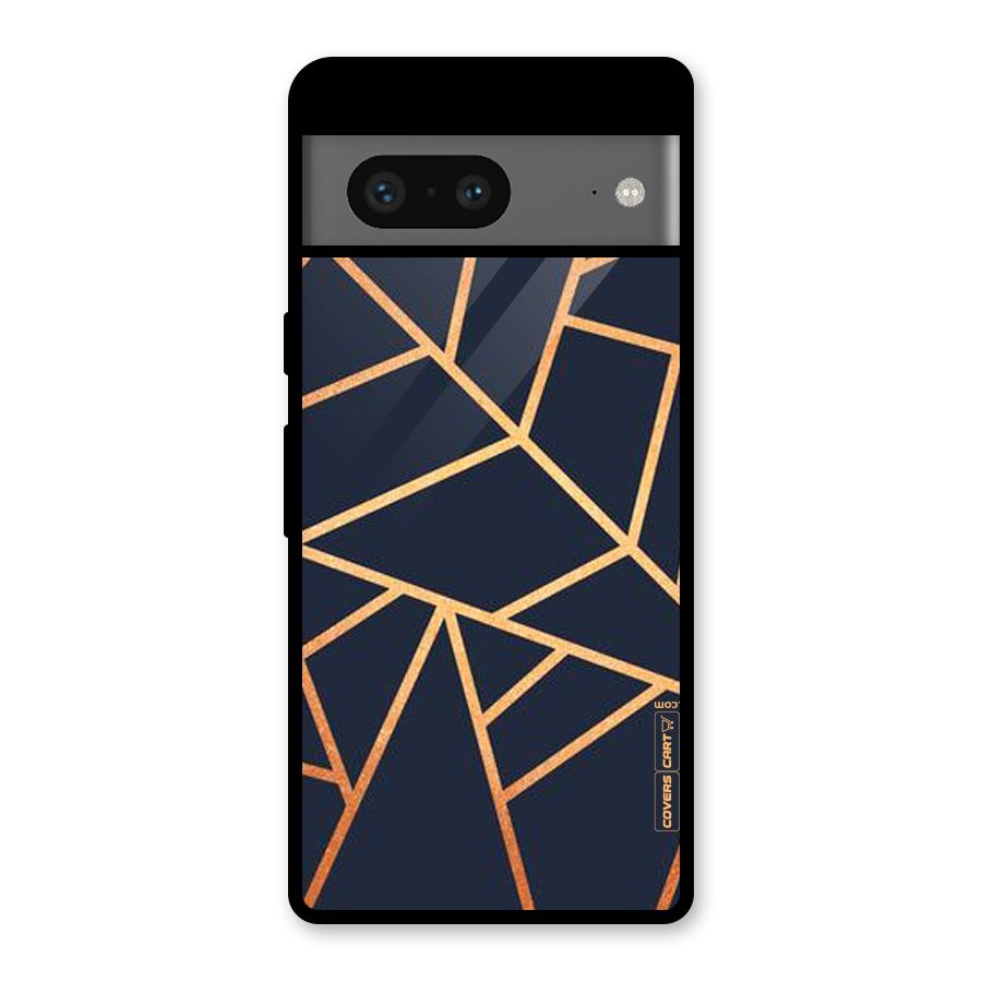 Golden Pattern Glass Back Case for Google Pixel 7