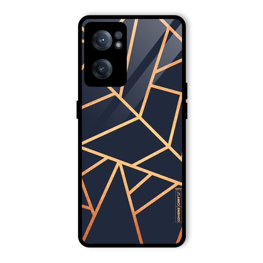 Golden Pattern Glass Back Case for OnePlus Nord CE 2 5G