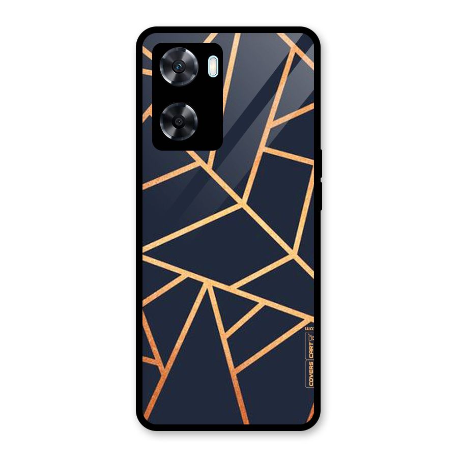 Golden Pattern Glass Back Case for Oppo A77