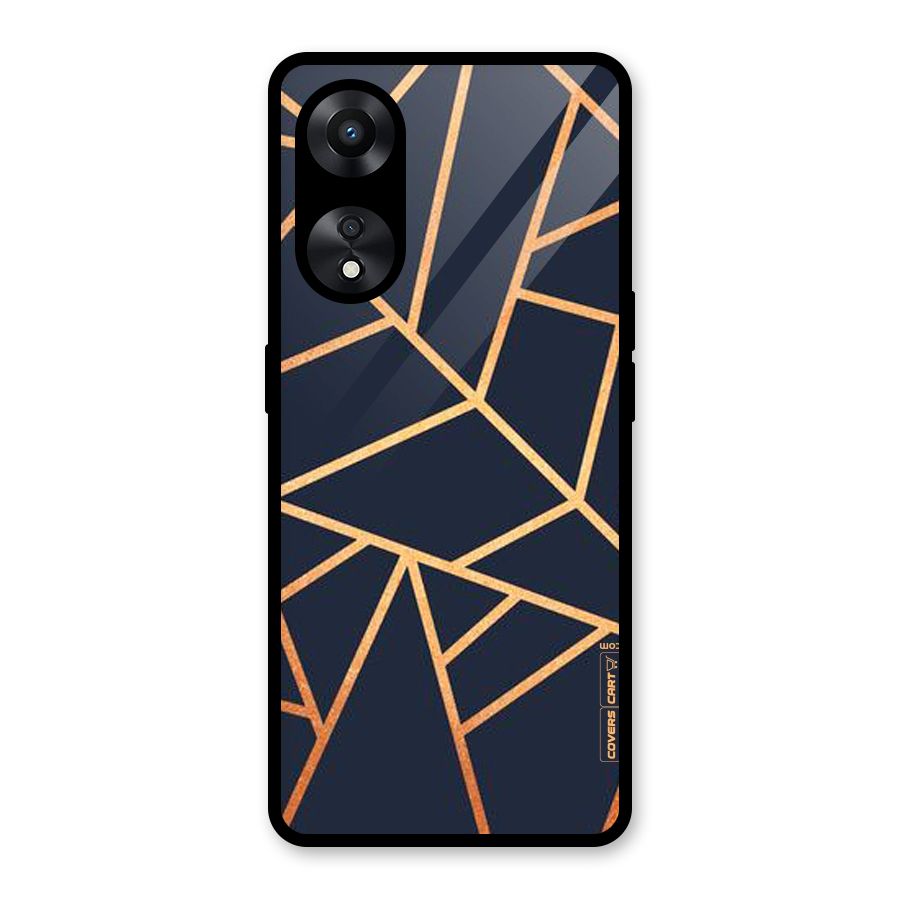 Golden Pattern Glass Back Case for Oppo A78